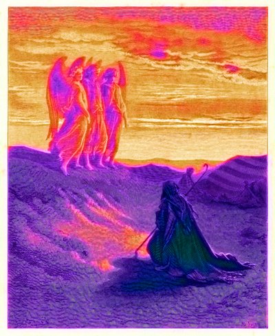 Abraham und die drei Engel, Illustration aus 