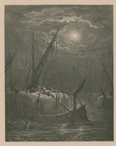 Boote auf der Themse von Gustave Dore