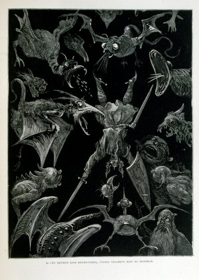 Croque-Mitaine; 1863 Illustration von Gustave Doré (1832-1883); französischer Künstler, Drucker, Illustrator. Croque-Mitaine (Der Bögemann) ein bösartiger Charakter, der Kindern vorgestellt wird, um sie zu erschrecken und sie so weiser zu machen. von Gustave Dore