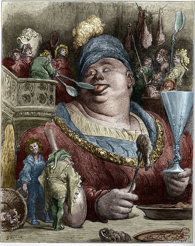 Gargantua, Figur aus den Romanen von François Rabelais (1494-1553), französischer Schriftsteller. Illustration von Gustave Doré (1832-1883) von Gustave Dore