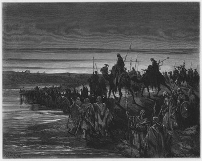 Die Kinder Israels überqueren den Jordan von Gustave Dore