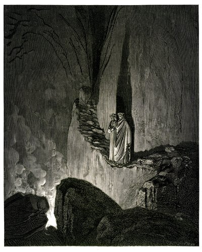Die Hölle (La Divina Commedia) von Dante Alighieri, illustriert von Gustave Doré. Hachette-Ausgabe 1861. Französische Übersetzung von Pier-Angelo Fiorentino von Gustave Dore