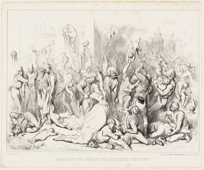 Massaker an den Engländern durch aufständische Hindus von Gustave Dore