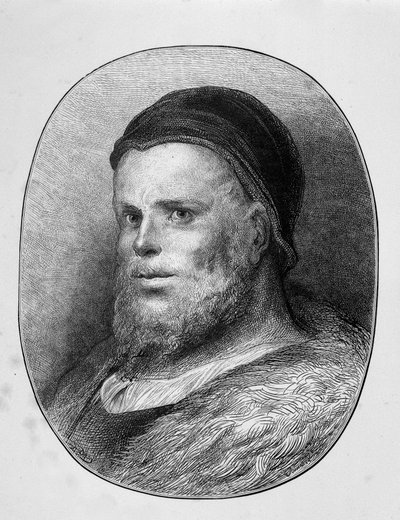 Porträt des jungen Rabelais - Gravur von Gustave Doré von Gustave Dore