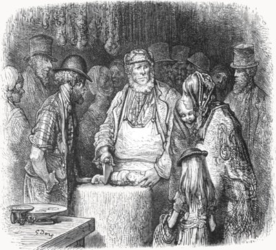 Der Metzger - Newport Market Alley, 1872 von Gustave Dore