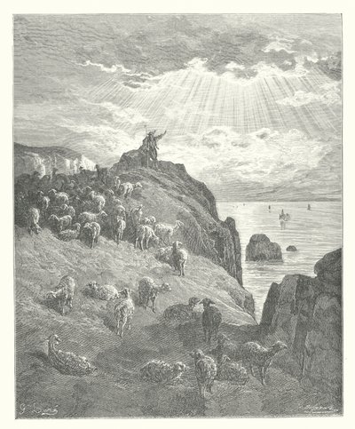 Die Fabeln von La Fontaine: Der Hirte und das Meer von Gustave Dore