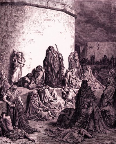 Das Volk trauert über Jerusalem, von Doré von Gustave Dore