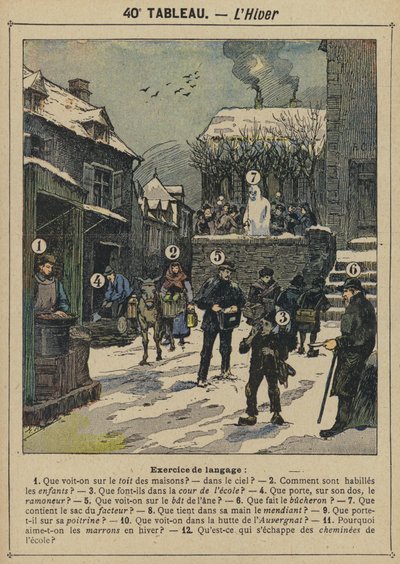 Der Winter (Farblithografie) von Gustave Fraipont