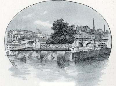 Ansicht der Schleuse der Monnaie, vor dem Hotel des Monnaie in Paris von Gustave Fraipont