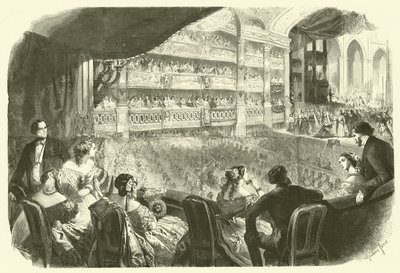 Eine Galavorstellung in der Oper (Gravur) von Gustave Janet