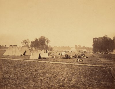 Zelte und militärische Ausrüstung, Camp de Chalons von Gustave Le Gray