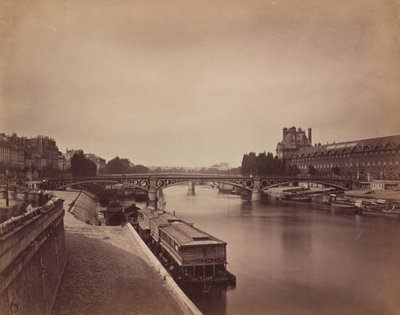 Die Pont du Carrousel, Paris: Blick nach Westen von der Pont des Arts, 1856-1858 von Gustave Le Gray