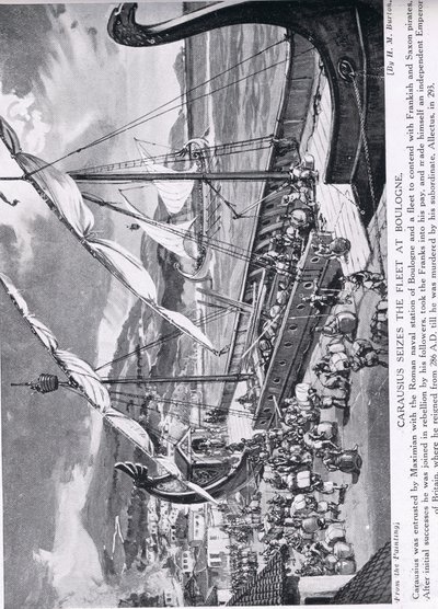 Carausius ergreift die Flotte in Boulogne, Illustration aus 