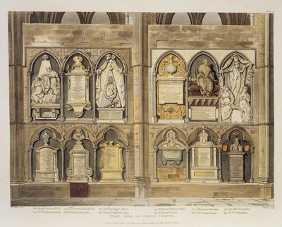 Westseite der Poets Corner, Tafel 24 aus Westminster Abbey von H. Villiers