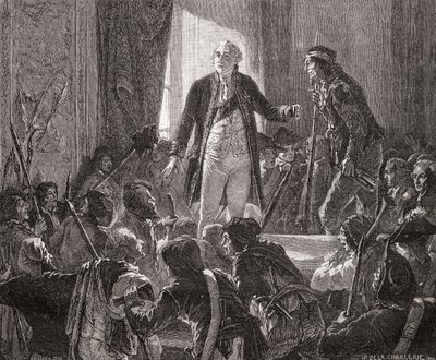 König Ludwig XVI. (1754-93) trinkt auf die Gesundheit der Nation, 20. Juni 1792 von H. de la Charlerie