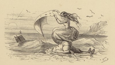 Arabella rettet Sur Guy vor dem Ertrinken von Hablot Knight Browne