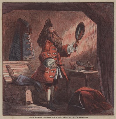 Peter Wilkins bereitet sich auf den Besuch der Verwandten seiner Frau vor von after Hablot Knight Browne