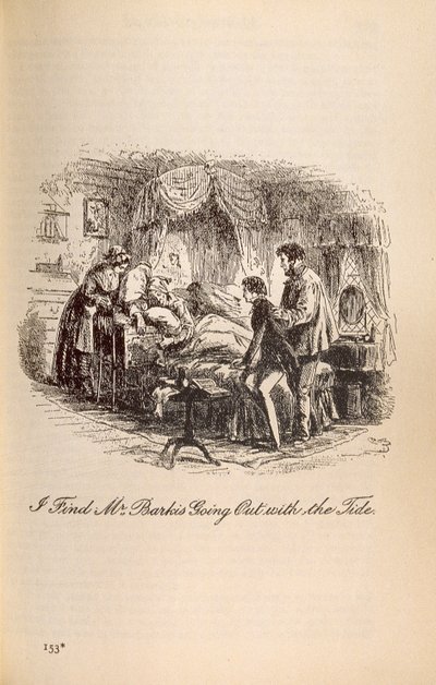 Ich finde Mr. Barkis, der mit der Flut hinausgeht, aus David Copperfield von Charles Dickens von Hablot Knight Browne