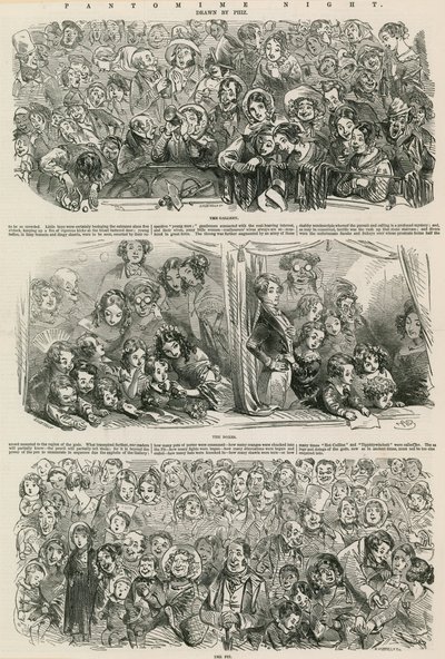Pantomimenacht: Die Galerie, Die Logen, Die Grube von Hablot Knight Browne