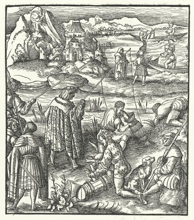 Erzherzog Maximilian von Österreich beim Angeln von Hans (after) Burgkmair