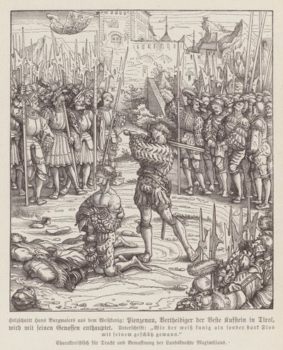 Hinrichtung des Wächters von Kufstein, Tirol von Hans (after) Burgkmair