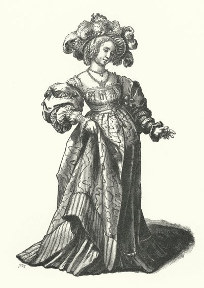 Kostüm einer Frau aus Basel von Hans (after) Holbein the Younger