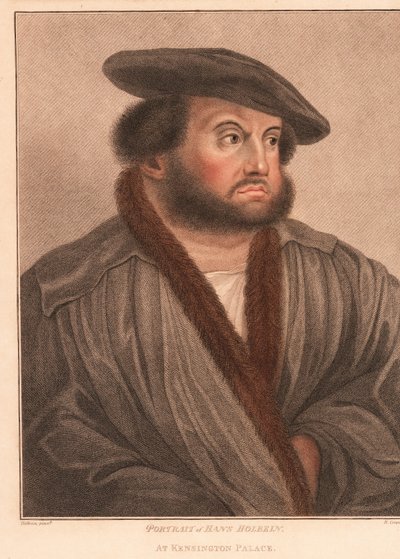 Selbstporträt des Künstlers Hans Holbein im Kensington Palace, 1812 (Gravur) von Hans (after) Holbein the Younger