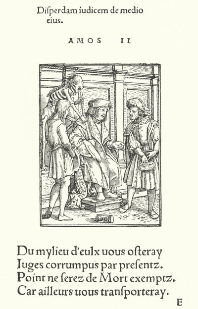 Der korrupte Richter (Gravur) von Hans (after) Holbein the Younger