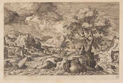 Tafel 24, aus Landschaften mit Szenen aus dem Alten und Neuen Testament und Ovids Metamorphosen von Hans Bol