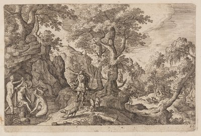 Tafel 29, aus Landschaften mit Szenen aus dem Alten und Neuen Testament und Ovids Metamorphosen von Hans Bol