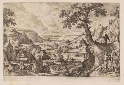 Tafel 8, aus Landschaften mit Szenen aus dem Alten und Neuen Testament und Ovids Metamorphosen von Hans Bol