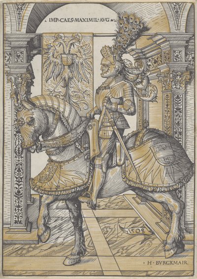 Reiterporträt des Kaisers Maximilian I., 1508 von Hans Burgkmair