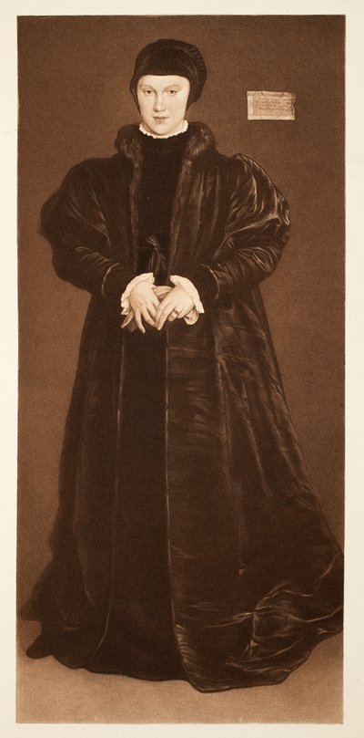 Christina von Dänemark, Herzogin von Mailand, ca. 1538, veröffentlicht 1640 (Kollotypie) von Hans Holbein der Jüngere