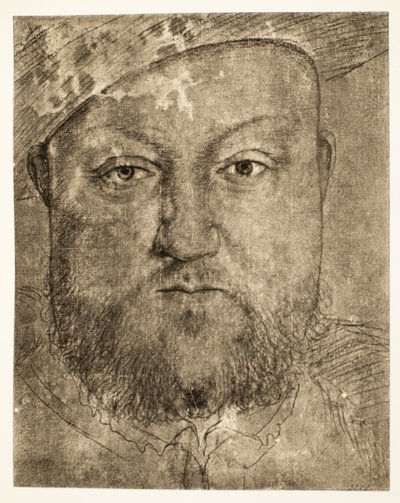 Heinrich VIII. Kreidezeichnung, ca. 1540, veröffentlicht 1902 (Kollotypie) von Hans Holbein der Jüngere