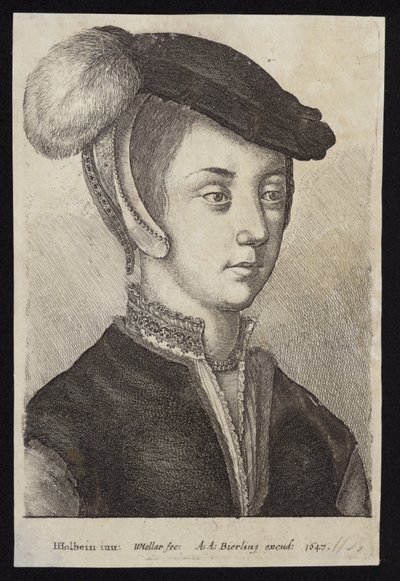 Junge Frau mit Federhut von Hans Holbein der Jüngere