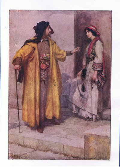 Hörst du mich, Jessica: Schließe meine Türen ab (Der Kaufmann von Venedig), aus Die vollständigen Werke von Shakespeare, veröffentlicht von George Harrap & Co Ltd, 1920er Jahre von Hans Holbein der Jüngere