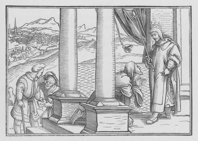 Nathan tadelt David durch ein Gleichnis, 2 Samuel XII, 7 von Hans Holbein der Jüngere