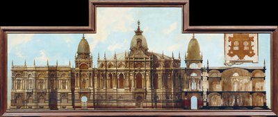 Entwurf für einen Palast: Rückseite und Grundriss von Hans Makart