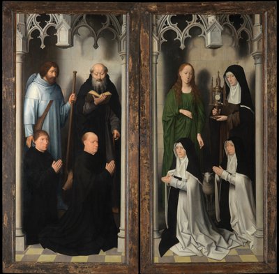Außenansicht des Triptychons von Johannes dem Täufer und Johannes dem Evangelisten von Hans Memling