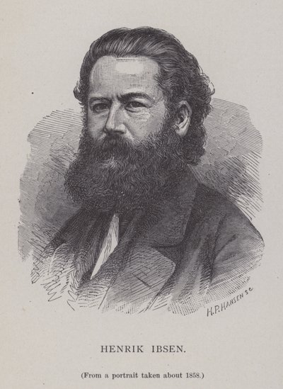 Henrik Ibsen, norwegischer Dramatiker, Theaterregisseur und Dichter von Hans Peter Hansen