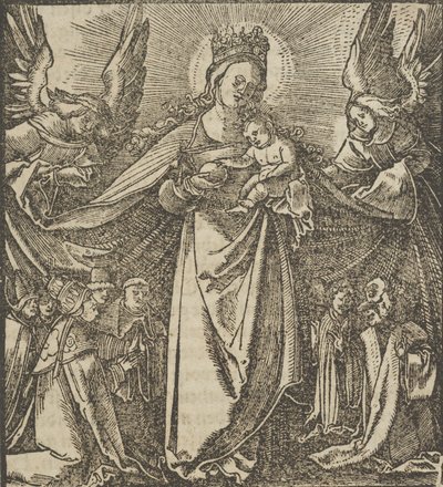 Die Madonna der Barmherzigkeit, aus Hymmelwagen auff dem, wer wol lebt..., 1517 von Hans Schäufelein the Elder