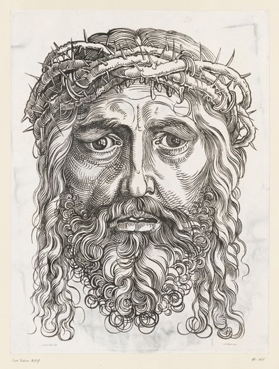 Großer Kopf Christi mit Dornenkrone von Hans Sebald (after) Beham