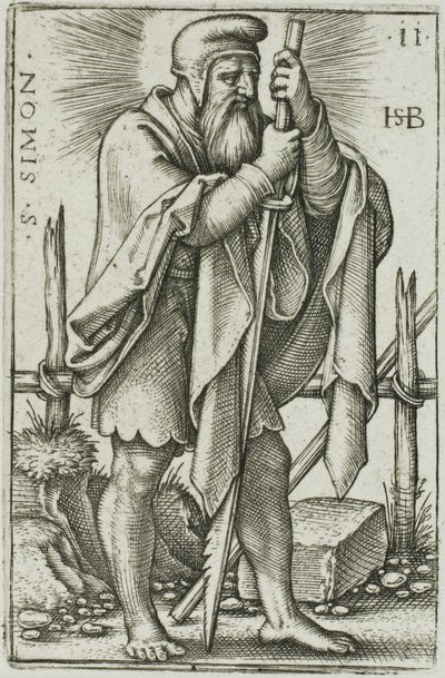 St. Simon, Platte 11 aus Die zwölf Apostel von Hans Sebald Beham