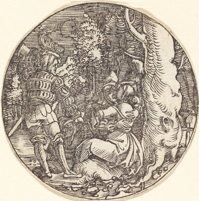 Die Umarmung (Ein Liebespaar bei einem Baum) von Hans Springinklee