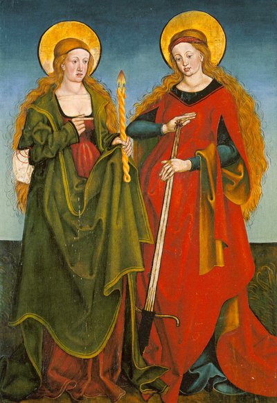 Die Heiligen Genoveva und Lucia - Inzigkofer Altar von Hans und Jakob Strüb