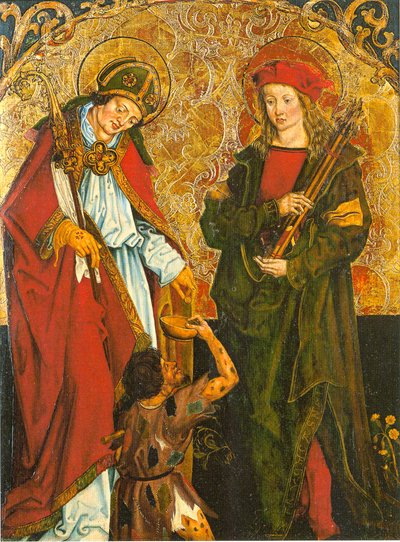 Die Heiligen Martin und Sebastian - Inzigkofener Altar von Hans und Jakob Strüb