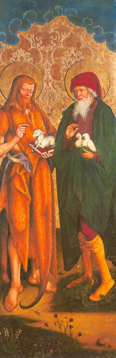 Johannes der Täufer und Joachim - Inzigkofen Altar von Hans und Jakob Strüb