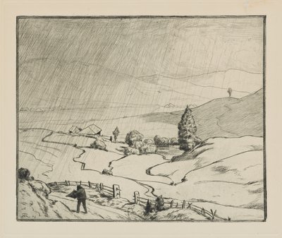 Es beginnt zu regnen von Hans Thoma