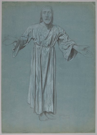 Christus mit ausgebreiteten Armen (recto und verso) von Hans Thoma
