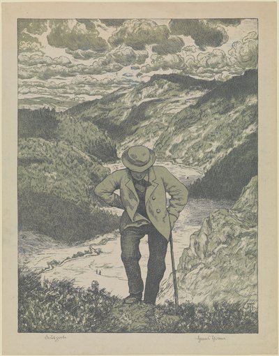 Der Wanderer (Meisterblatt) von Hans Thoma